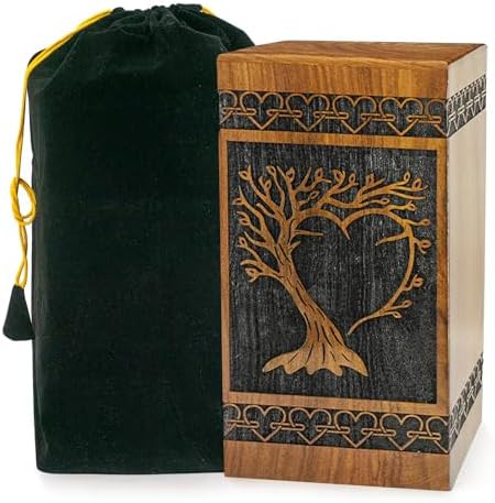 Rosewood Urns for Human Ashes - Tree of Life Wooden Funeral Box