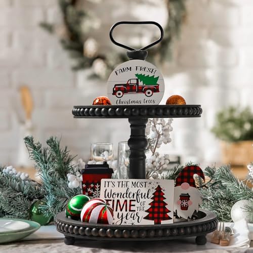 Handmade Two Tiered Decorative Tray Stand