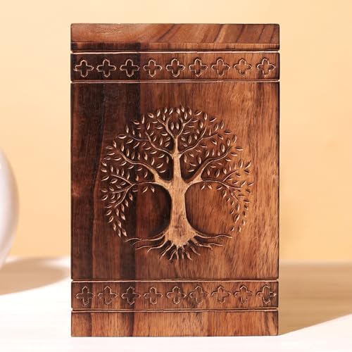 Hashcart Wooden Cremation Urn for Human Ashes 250 Lbs