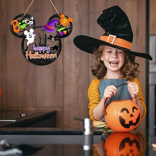 Happy Halloween Door Sign Mouse Shape Decor
