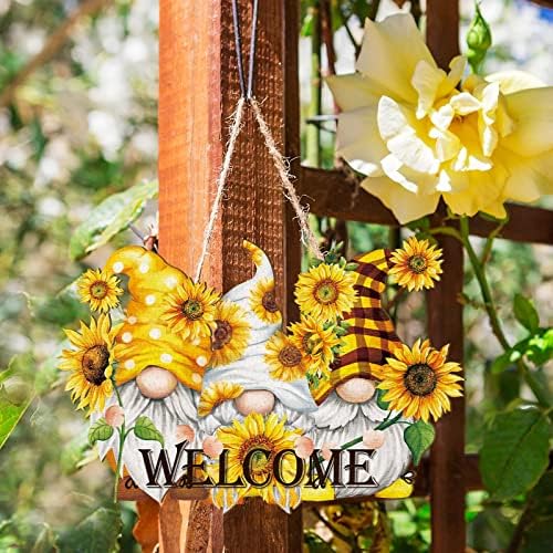 Wooden Gnome Welcome Door Hanger for Front Door