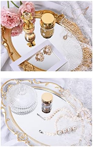 Sooyee Gold Mirror Tray for Vanity and Coffee Table