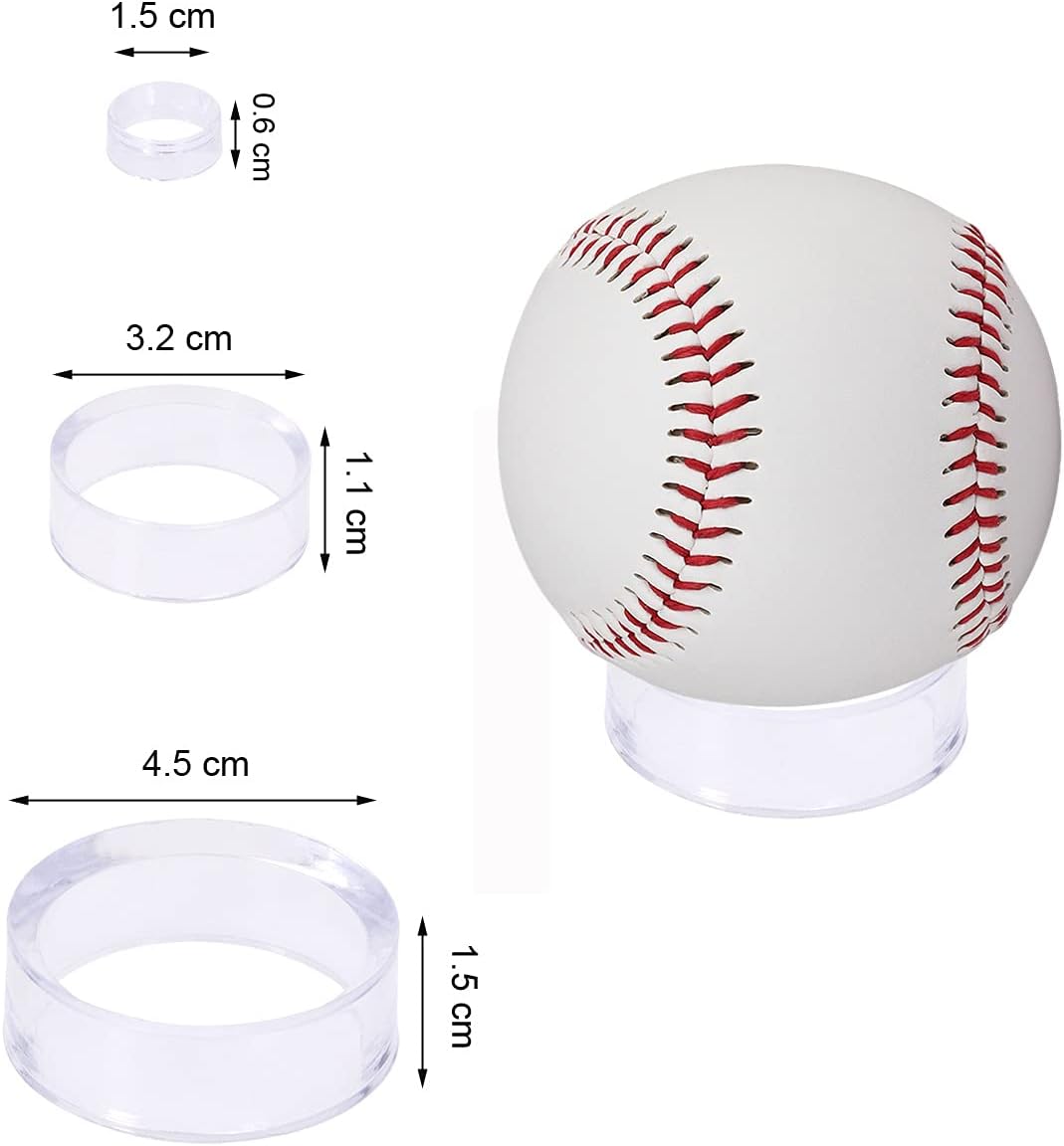 Penta Angel Acrylic Display Stands 12Pcs for Golf Ball Softball Tennis Spheres Jewelry Collections