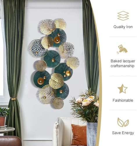 Large Metal Wall Decor 3D Lotus Leaf Sculpture