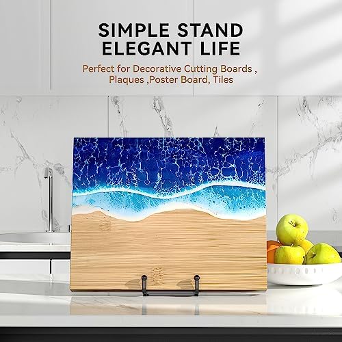 4 Pack 10 Inch Plate Stands for Display - Metal Square Wire Holder for Plates Frames Books and Platters