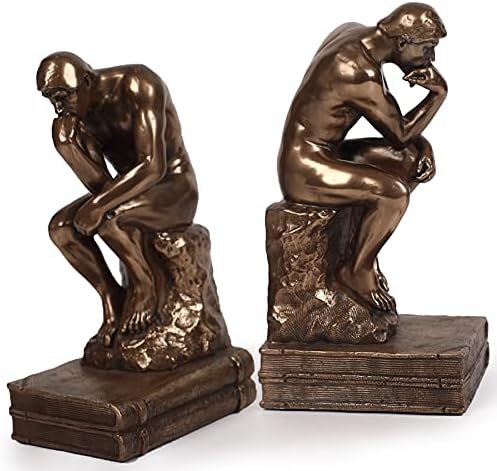Magicsculp Thinker Statue Bookends in Cold Cast Bronze 1