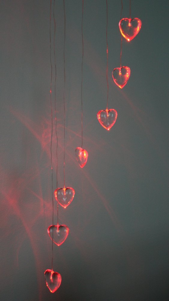 Red Heart Lighted Mobile - 48 L - Heart Decor For Valentines Day