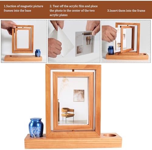Picture Frame Mini Urn Ashes Memorial with Photo Display Keepsake Urn for Loss of Loved One