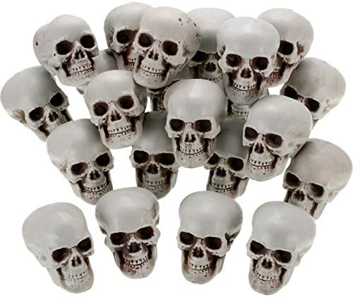 Gejoy 20 Pcs Halloween Mini Skulls Set for Home Decor