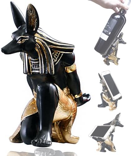 Anubis Statue Home Decor Sculpture Resin Figurine Phone Stand Wine Rack