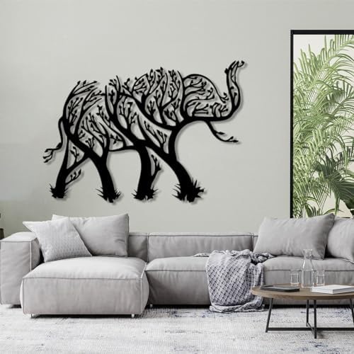Cadeali Gold Elephant Metal Wall Art Decor