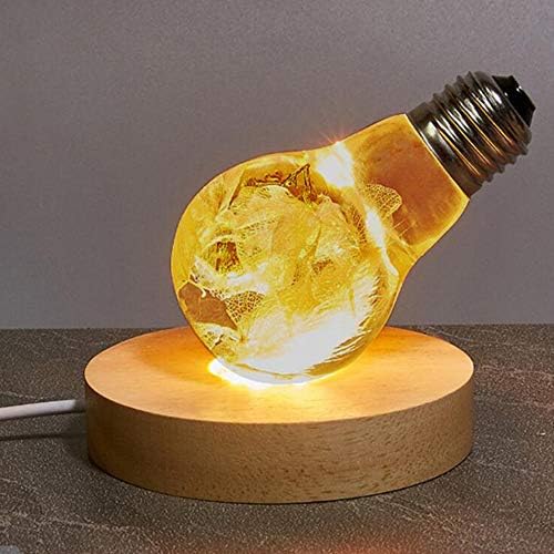 4 LED Wood Display Base for Crystals and Glass Art