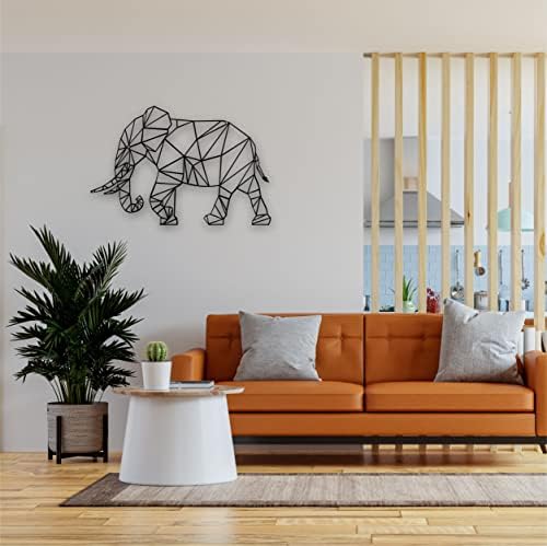 DEKADRON Geometric Metal Elephant Wall Art