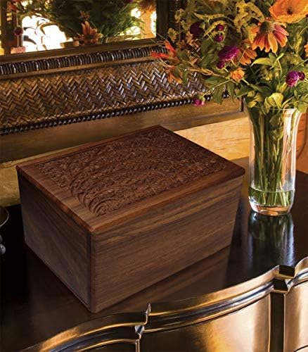 Tree of Life Hand-Carved Rosewood Urn Box Large