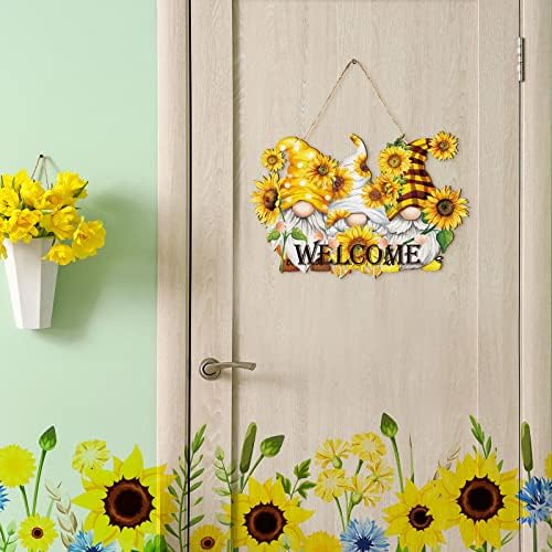 Wooden Gnome Welcome Door Hanger for Front Door