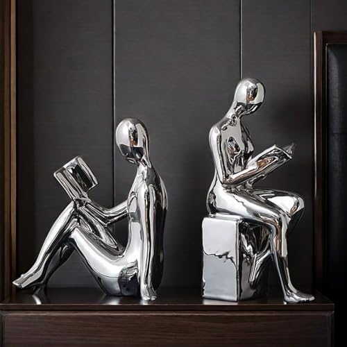 Elegant Ceramic Bookends Set of 2 Silver