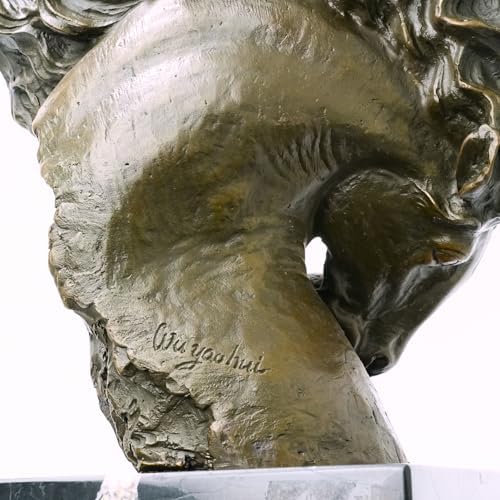 Bronze Horse Head Sculpture with Marble Base