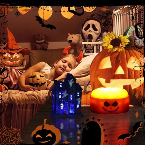 Halloween Village Haunted House with LED Lights