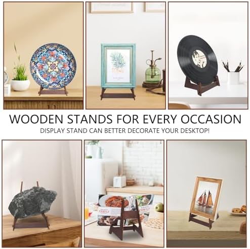 13 Inch Wooden Plate Display Stand for Art and Decor
