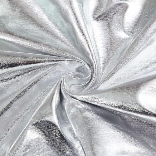 Efavormart Set of 5 Metallic Silver Spandex Cylinder Stand Covers