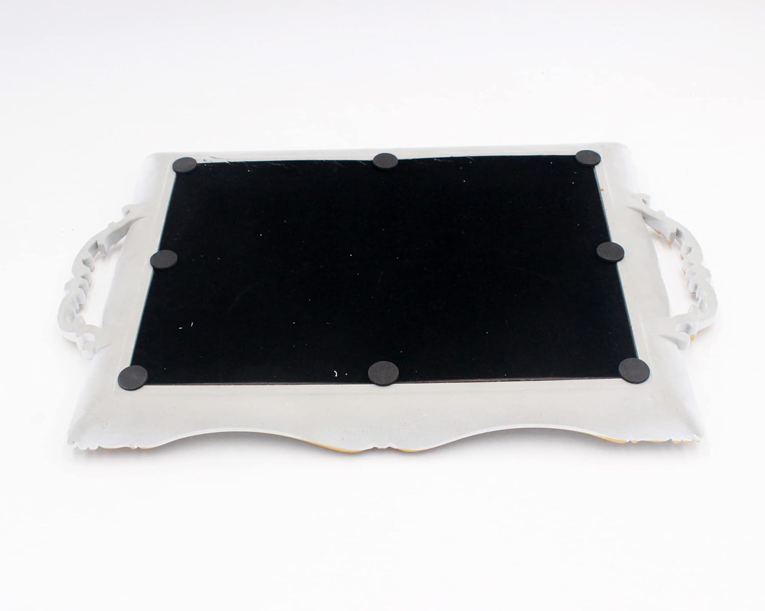 Antique Decorative Gold Framed Square Mirror Tray 95 W x 145 L White