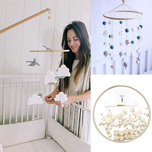 DIY Wooden Wind Chime Bed Mobile Set with Beads