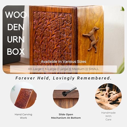 Premium Rosewood Decorative Hand Carved Wooden Urn X-Large 235 x 185 x 13cm