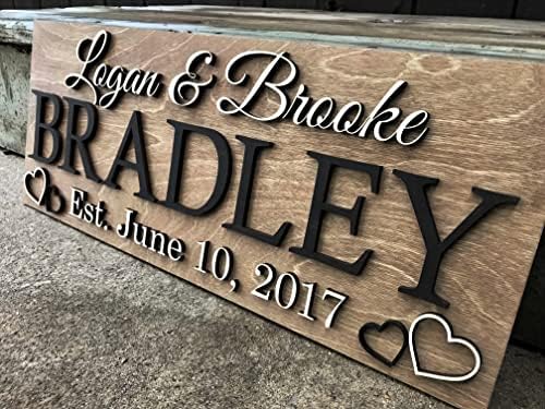 Personalized Wooden Last Name Sign for Wedding or Anniversary