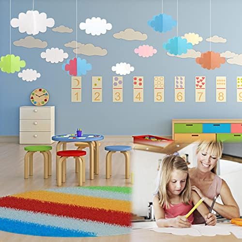 16 Pcs 3D Hanging Cloud Decorations for Ceiling and Wall