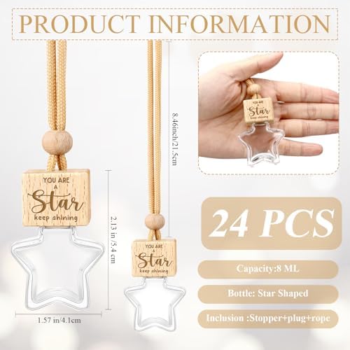 24 Pcs Star Shaped Glass Air Freshener Diffuser for Teacher Appreciation