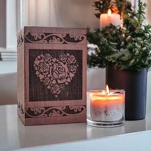 Heart Cremation Urn for Women - Decorative Ashes Urn Keepsake Urn for Human Remains