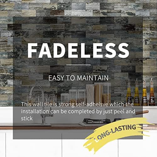 Art3d 10-Sheet Peel and Stick Backsplash Tiles in Spruce Grey Rustic