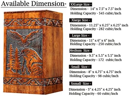 Rosewood Urn for Human Ashes - Eagle Hand-Crafted