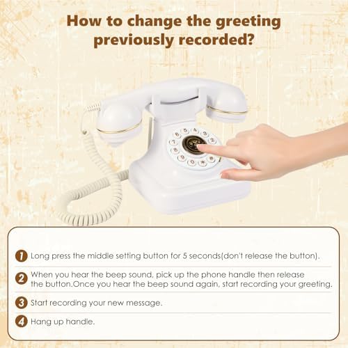 Audio Guest Book Phone for Weddings and Birthdays White
