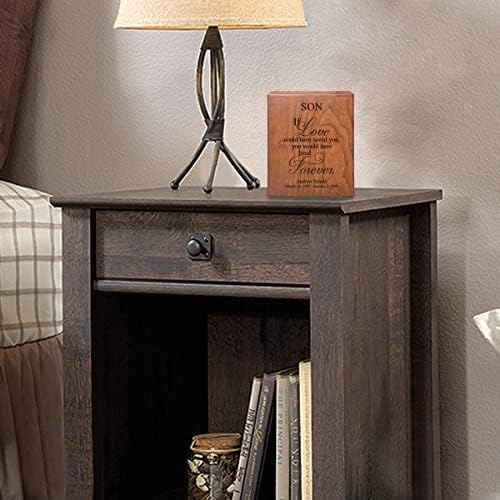 Personalized Cherry Wood Urn for Adult Male Cremation