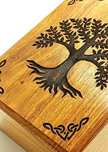 Wooden Urn for Human Ashes - Tree of Life Handcrafted Cremation Urn