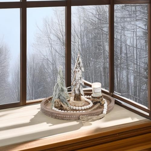 Oval Decorative Tray with Wood Bead Garland - 16x118in