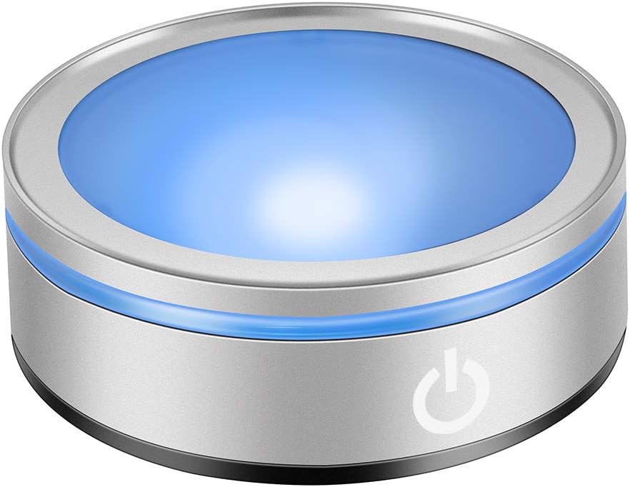 IFOLAINA LED Lighted Display Pedestal USB Battery Operated Flat Top