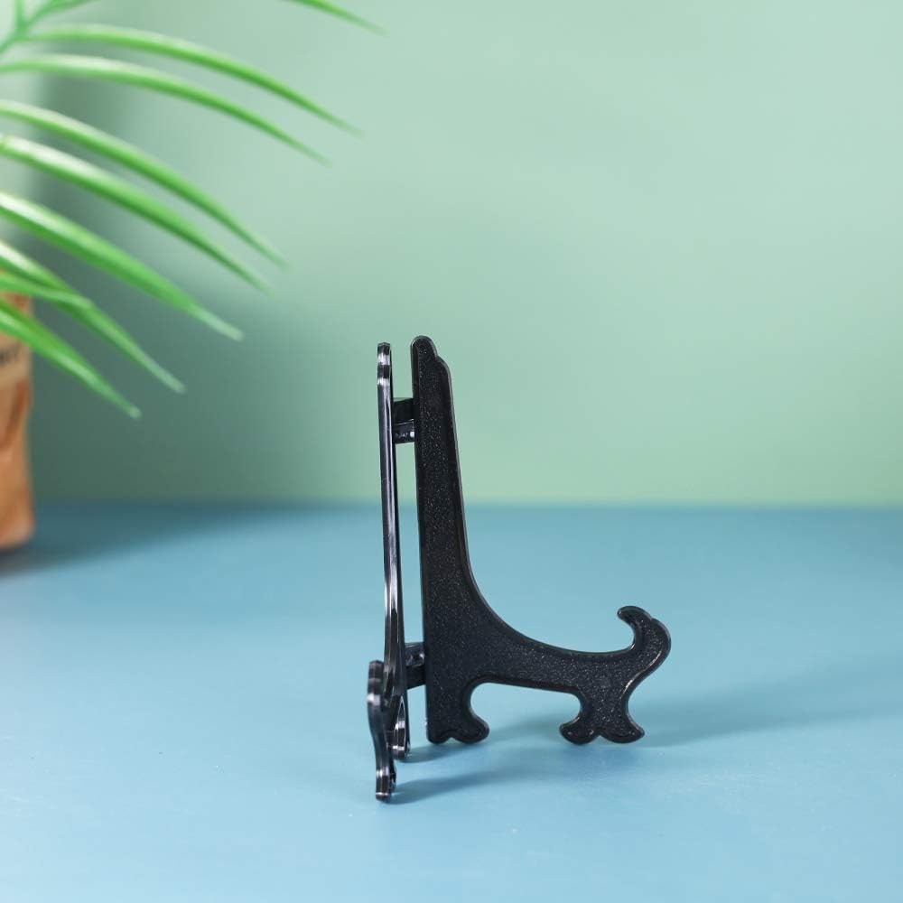 Artliving 5 Inch Black 12pcs Set Plastic Easels Display Stands 1