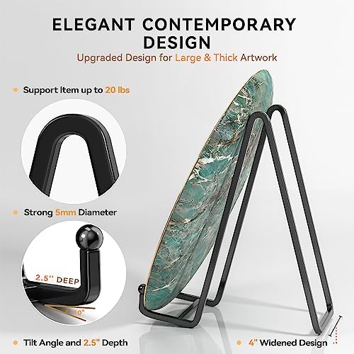 4 Pack 10 Inch Plate Stands for Display - Metal Square Wire Holder for Plates Frames Books and Platters