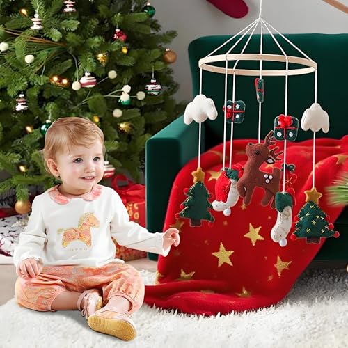 Handmade Felt Christmas Crib Mobile for Baby Room