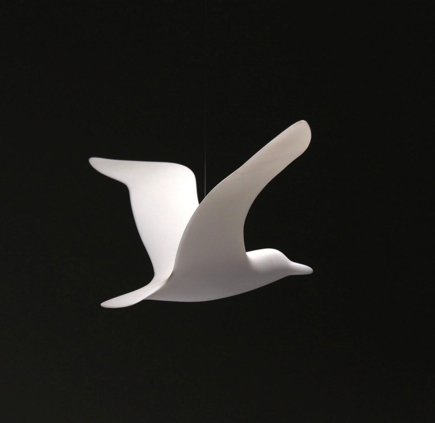 Seagull Mobile Sculpture - 14in Wing Span Wings Up Soaring Style Signed