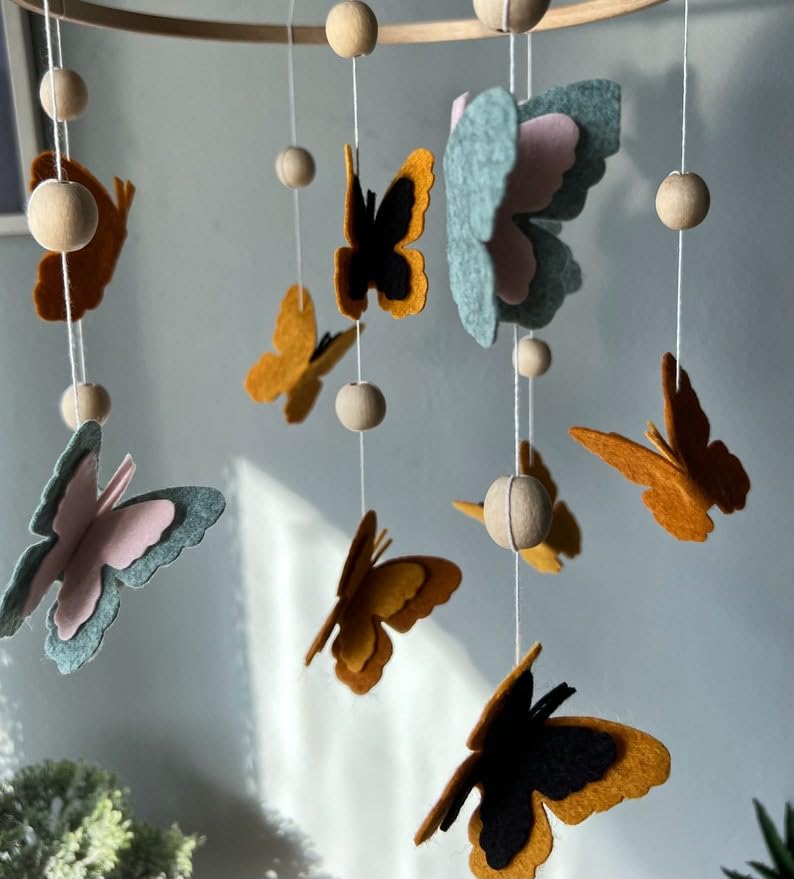 KENFUW Butterflies Nursery Decor Mobile Hanging