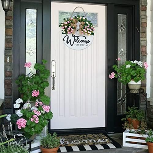 3D Spring Summer Welcome Wreath for Front Door