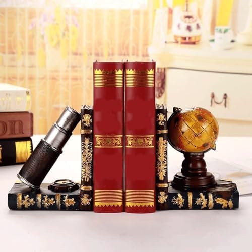 Yofab Vintage Globe Telescope Bookends