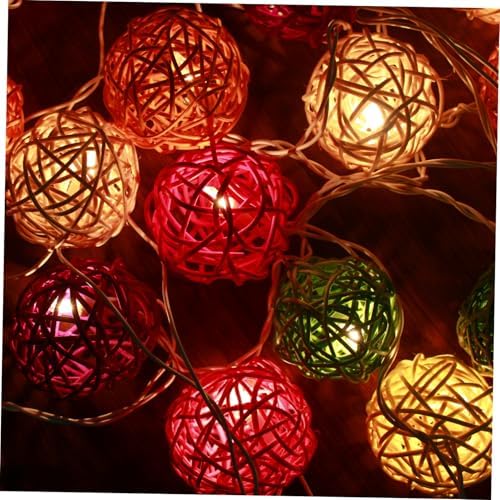 100pcs Colorful Rattan Decorative Balls for Christmas Party Wedding Home and Nursery Decor