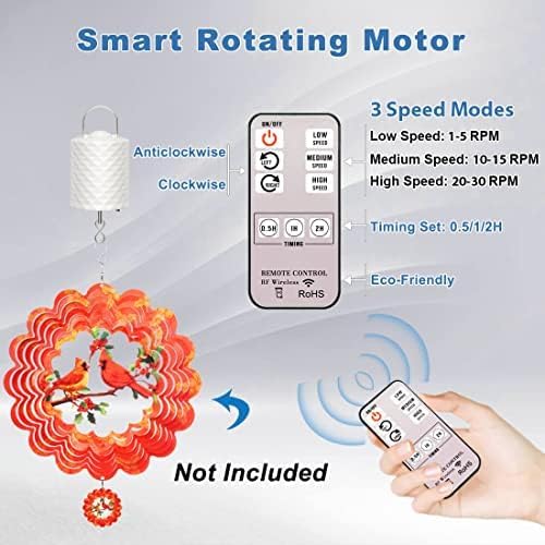 Disco Ball Motor with Remote Control 3 Speeds and 2 Directions for Wind Chimes and Decor