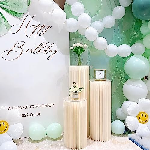 AHUAWA 3Pcs Foldable Cardboard Cylinder Stands for Parties