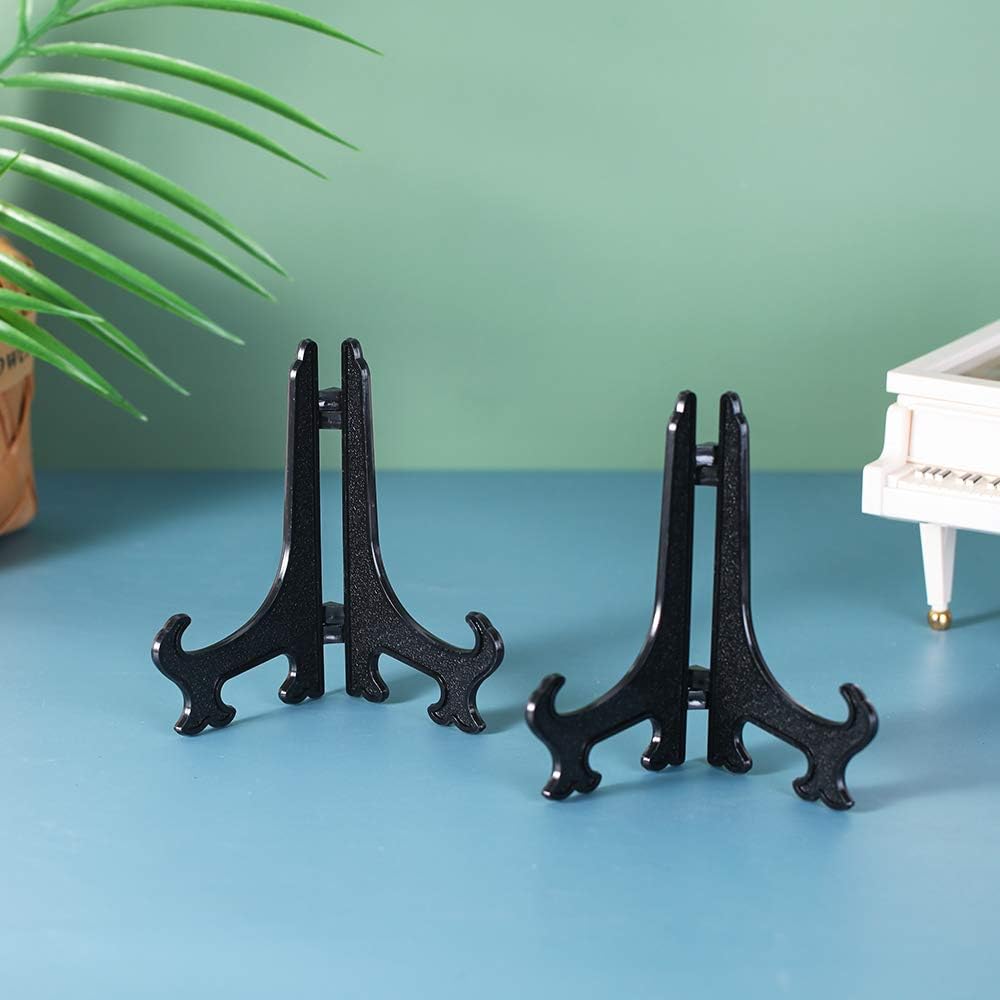 Artliving 5 Inch Black 12pcs Set Plastic Easels Display Stands 1