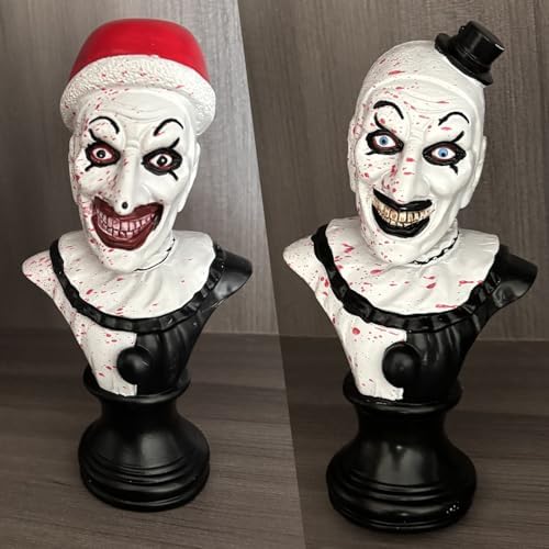 Scary Evil Clown Bust Statue for Home Office Party Decor